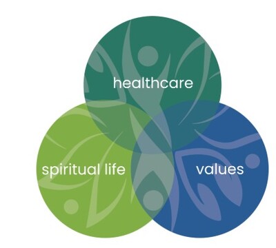 Healthcare, Values, and the Spiritual Life research program venn diagram